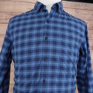 Bonobos Shirt Mens Medium Blue‎ Plaid Athletic Fit Long Sleeve Button Up Stretch